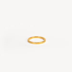 Compromiso^Joyería Suiza Alianza de boda cuadrada en oro amarillo