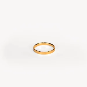 Compromiso^Joyería Suiza Alianza de boda de oro amarillo plana en 3 mm