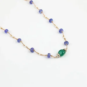 Collares Y Colgantes^Joyería Suiza Collar con esmeraldas y tanzanitas
