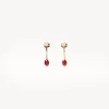 Pendientes^Joyería Suiza Pendientes largos de oro rosa con rubíes y brillantes_29510302108