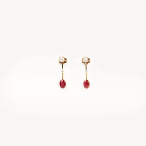 Pendientes^Joyería Suiza Pendientes largos de oro rosa con rubíes y brillantes_29510302108