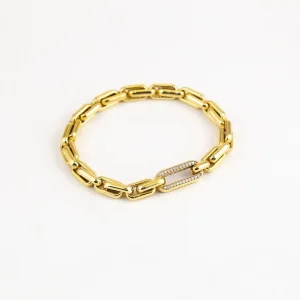 Pulseras^Joyería Suiza Pulsera de eslabones en oro amarillo en