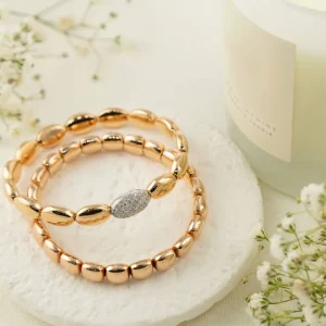 Pulseras^Joyería Suiza Pulsera elastica de oro y brillantes