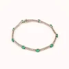 Pulseras^Joyería Suiza Pulsera oro blanco con esmeraldas y brillantes