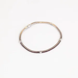 Pulseras^Joyería Suiza Pulsera riviere de oro blanco con brillantes y rubíes